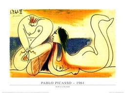 POSTER - Pablo Picasso - Sur la Plage - veliki